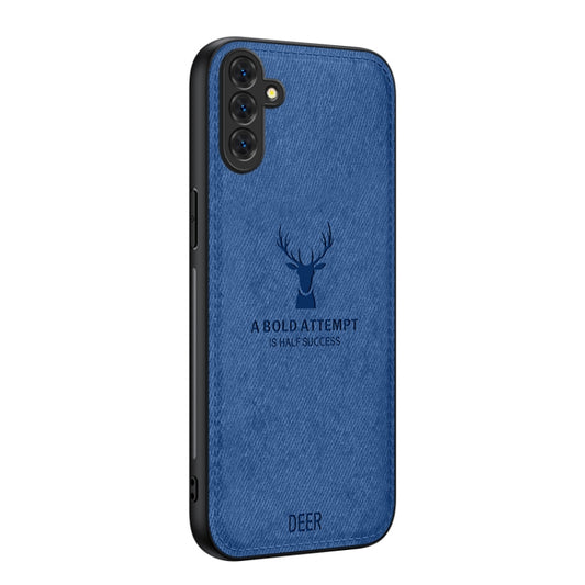 For Samsung Galaxy S25+ 5G Deer Head Cloth Skin All-inclusive Phone Case(Blue) by buy2fix