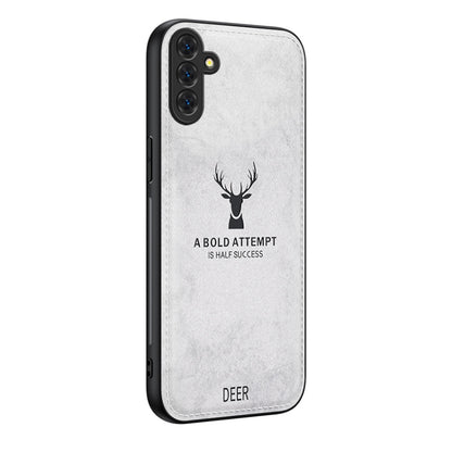 For Samsung Galaxy S25+ 5G Deer Head Cloth Skin All-inclusive Phone Case(White) by buy2fix