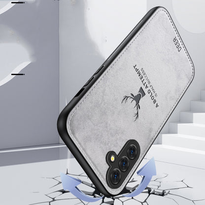 For Samsung Galaxy S25+ 5G Deer Head Cloth Skin All-inclusive Phone Case(White) by buy2fix