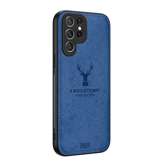 For Samsung Galaxy S25 Ultra 5G Deer Head Cloth Skin All-inclusive Phone Case(Blue) by buy2fix