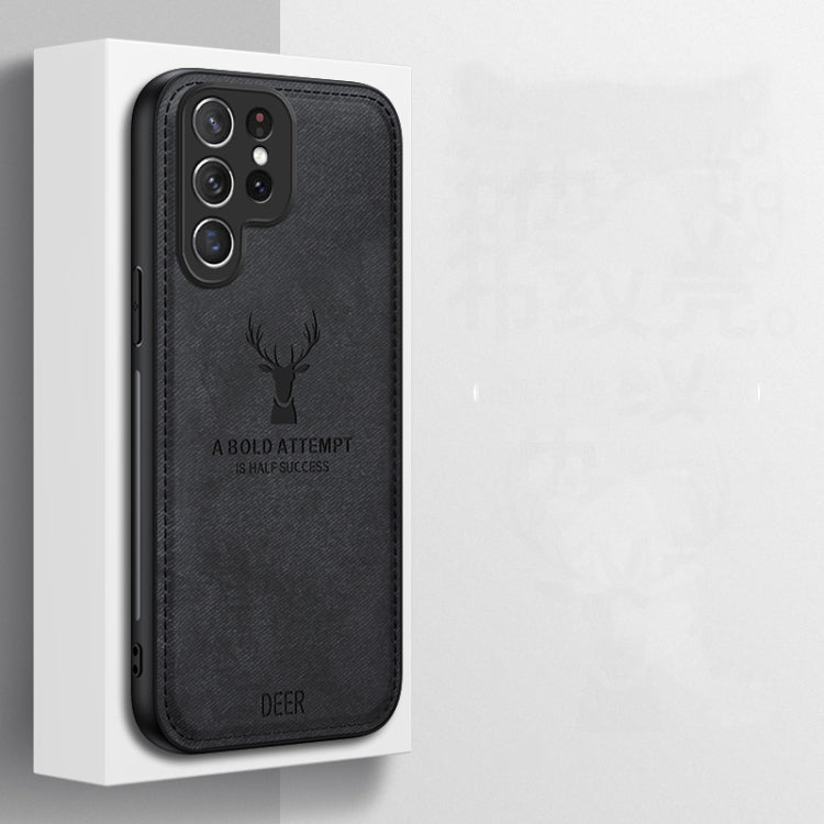 For Samsung Galaxy S25 Ultra 5G Deer Head Cloth Skin All-inclusive Phone Case(Blue) by buy2fix