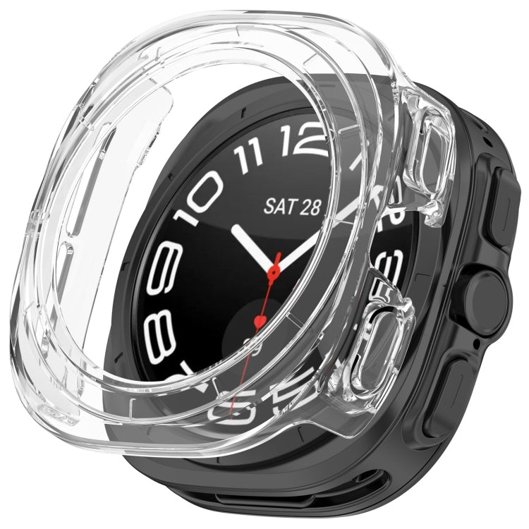 For Samsung Galaxy Watch Ultra 47mm / Ultra 2025 Half Coverage Hollowed PC Watch Protective Cover(Transparent White) - Watch Cases by buy2fix | Online Shopping UK | buy2fix
