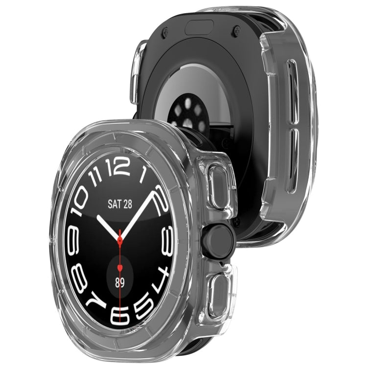 For Samsung Galaxy Watch Ultra 47mm / Ultra 2025 Half Coverage Hollowed PC Watch Protective Cover(Transparent White) - Watch Cases by buy2fix | Online Shopping UK | buy2fix
