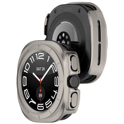 For Samsung Galaxy Watch Ultra 47mm / Ultra 2025 Half Coverage Hollowed PC Watch Protective Cover(Titanium Color) - Watch Cases by buy2fix | Online Shopping UK | buy2fix