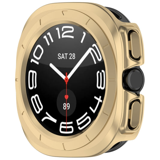 For Samsung Galaxy Watch Ultra 47mm / Ultra 2025 Half Coverage Hollowed PC Watch Protective Cover(Champagne) - Watch Cases by buy2fix | Online Shopping UK | buy2fix