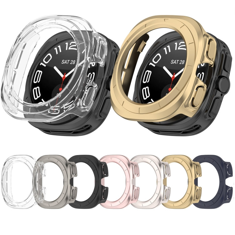 For Samsung Galaxy Watch Ultra 47mm / Ultra 2025 Half Coverage Hollowed PC Watch Protective Cover(Titanium Color) - Watch Cases by buy2fix | Online Shopping UK | buy2fix