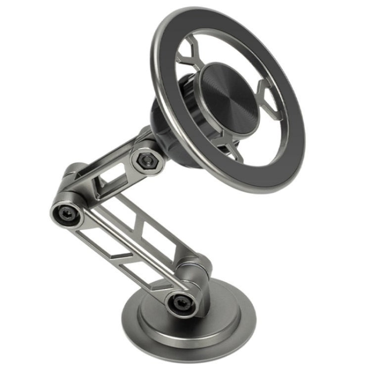 G188 Aluminum Alloy Adjustable Cellphone Stand Car Dashboard Magnetic Phone Holder(Grey) by buy2fix