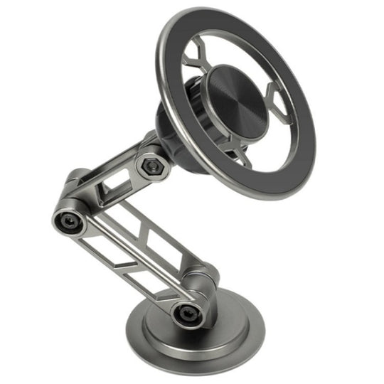 G188 Aluminum Alloy Adjustable Cellphone Stand Car Dashboard Magnetic Phone Holder(Grey)