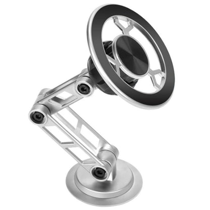 G188 Aluminum Alloy Adjustable Cellphone Stand Car Dashboard Magnetic Phone Holder(Silver) by buy2fix