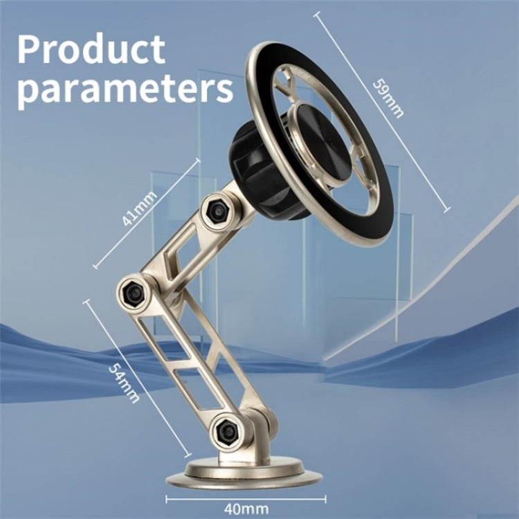 G188 Aluminum Alloy Adjustable Cellphone Stand Car Dashboard Magnetic Phone Holder(Grey) by buy2fix