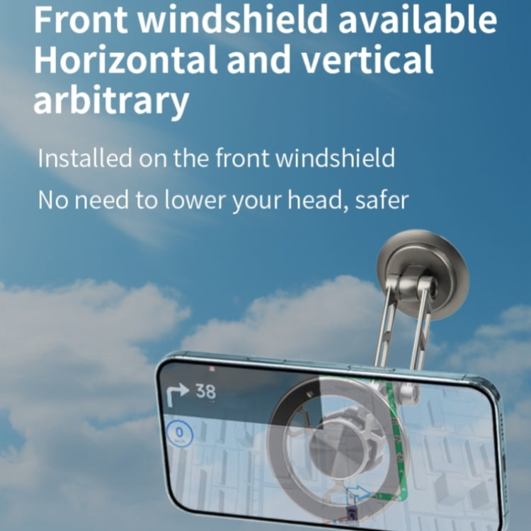 G188 Aluminum Alloy Adjustable Cellphone Stand Car Dashboard Magnetic Phone Holder(Silver) by buy2fix