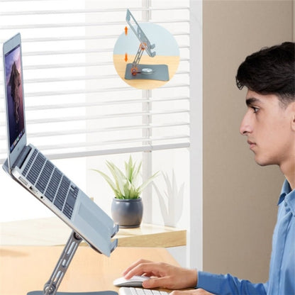 G69 Heat Dissipation Rotatable Notebook Desktop Stand Aluminum Alloy Foldable Laptop Bracket(Silver) by buy2fix