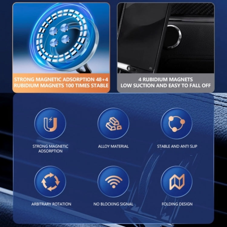 G168 Rotatable Cellphone Stand Car Dashboard Windshield Magnetic Phone Holder(Silver) by buy2fix