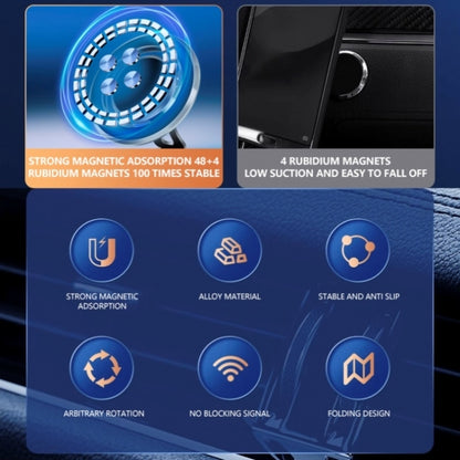 G168 Rotatable Cellphone Stand Car Dashboard Windshield Magnetic Phone Holder(Silver) by buy2fix