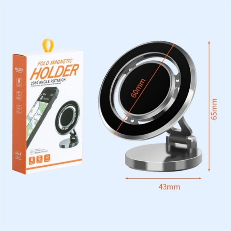 G168 Rotatable Cellphone Stand Car Dashboard Windshield Magnetic Phone Holder(Silver) by buy2fix