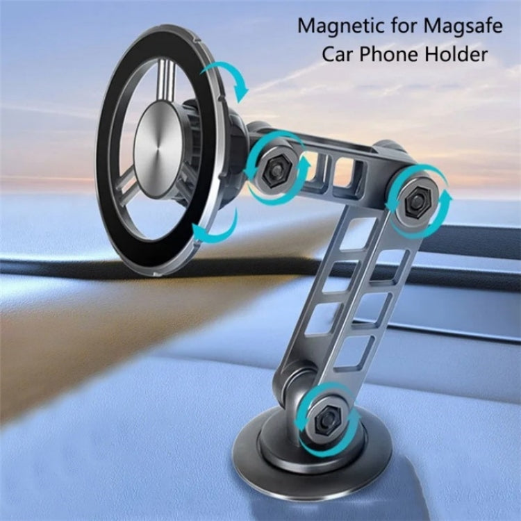 G198 Adjustable Robotic Arm Cellphone Stand Car Dashboard Windshield Magnetic Phone Holder(Silver) by buy2fix