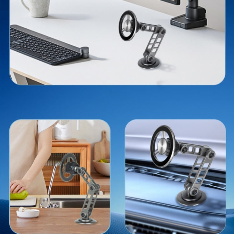 G198 Adjustable Robotic Arm Cellphone Stand Car Dashboard Windshield Magnetic Phone Holder(Grey) by buy2fix