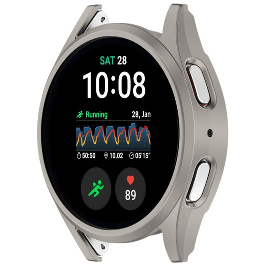 For Sansung Galaxy Watch 7 40mm Half Pack Hollow PC Watch Protective Case(Titanium Steel Color) - Watch Cases by buy2fix | Online Shopping UK | buy2fix