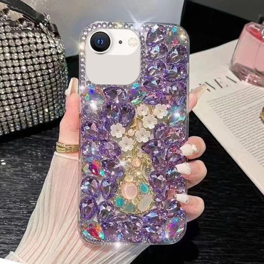 For iPhone SE 2022 /  7 / 8  Plum Blossom Handmade Diamond Inlay PC Phone Case(Purple) - iPhone SE 2022 / 2020 / 8 / 7 Cases by buy2fix | Online Shopping UK | buy2fix
