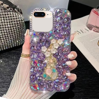 For iPhone 7 Plus / 8 Plus Plum Blossom Handmade Diamond Inlay PC Phone Case(Purple) - More iPhone Cases by buy2fix | Online Shopping UK | buy2fix