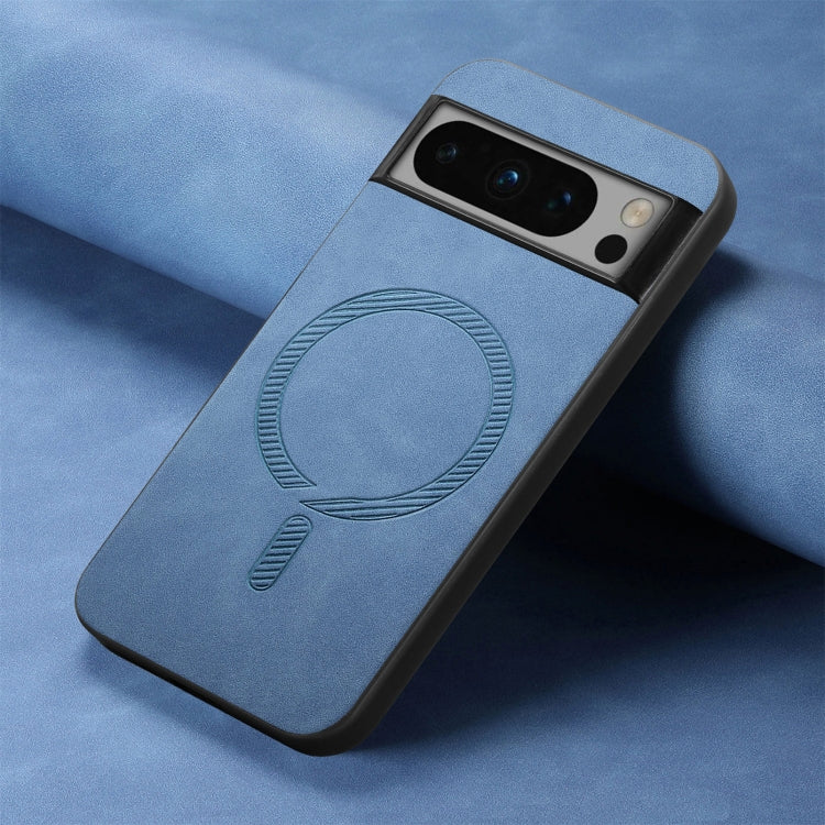 For Google Pixel 9 Pro XL Retro Magsafe Magnetic PU Back Cover Phone Case(Blue) by buy2fix