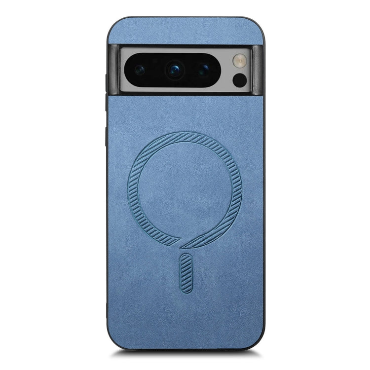 For Google Pixel 9 Pro XL Retro Magsafe Magnetic PU Back Cover Phone Case(Blue) by buy2fix
