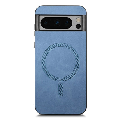 For Google Pixel 9 Pro XL Retro Magsafe Magnetic PU Back Cover Phone Case(Blue) by buy2fix