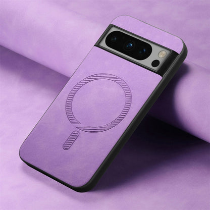 For Google Pixel 9 Pro XL Retro Magsafe Magnetic PU Back Cover Phone Case(Purple) by buy2fix