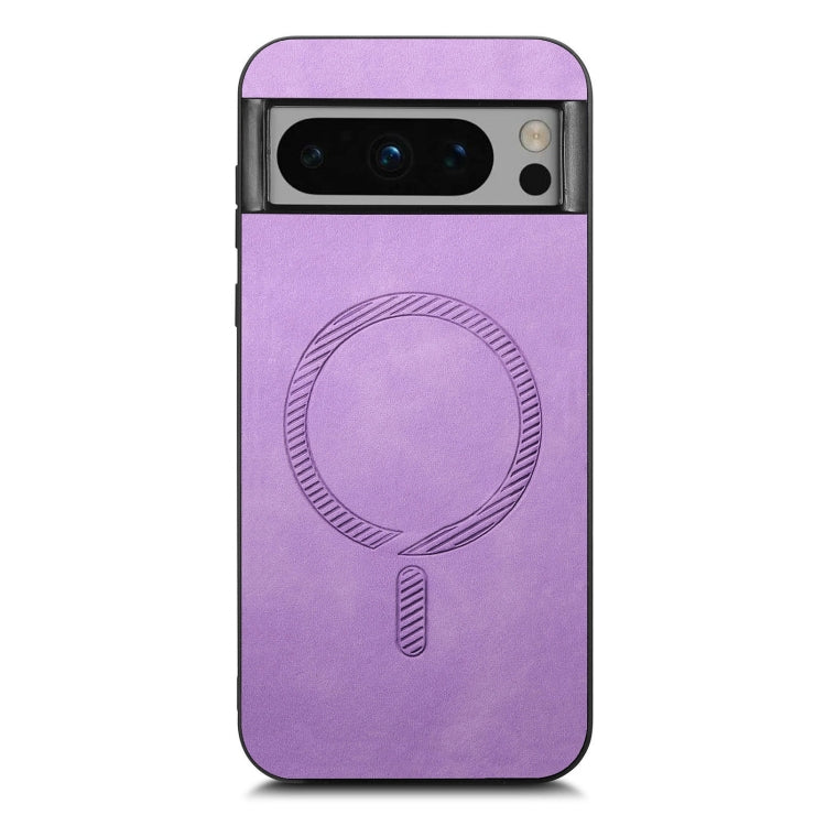 For Google Pixel 9 Pro XL Retro Magsafe Magnetic PU Back Cover Phone Case(Purple) by buy2fix