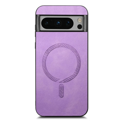For Google Pixel 9 Pro XL Retro Magsafe Magnetic PU Back Cover Phone Case(Purple) by buy2fix