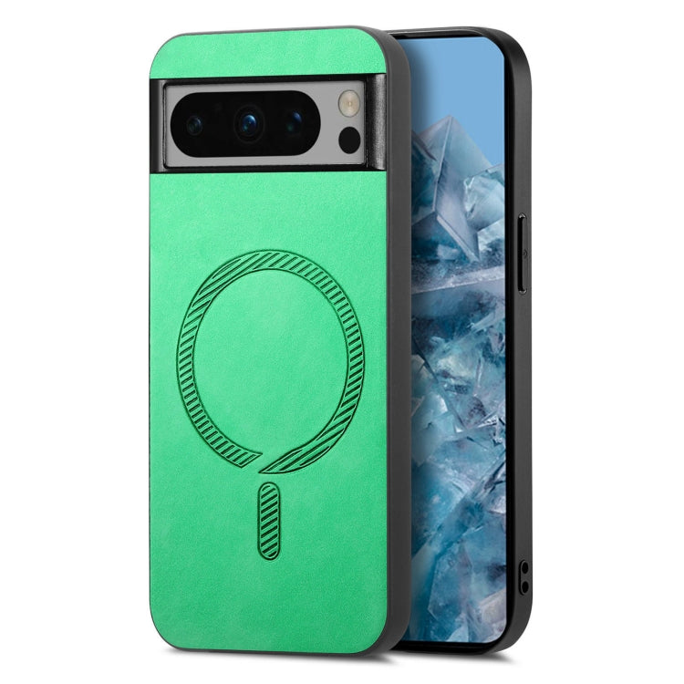For Google Pixel 9 Pro XL Retro Magsafe Magnetic PU Back Cover Phone Case(Green) by buy2fix