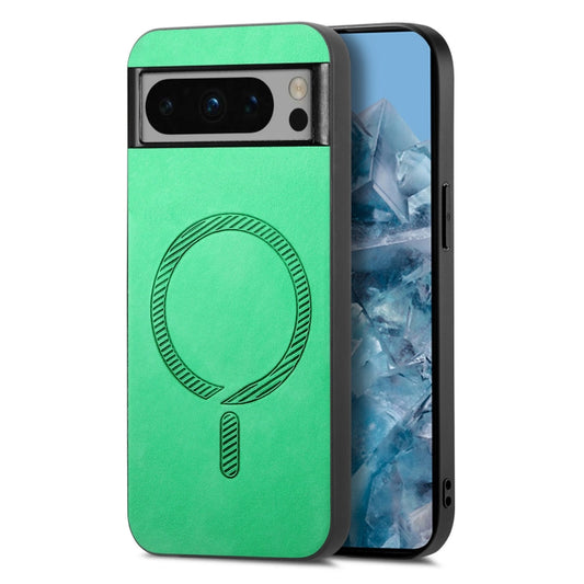 For Google Pixel 9 Pro XL Retro Magsafe Magnetic PU Back Cover Phone Case(Green) by buy2fix