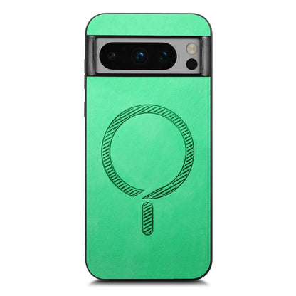 For Google Pixel 9 Pro XL Retro Magsafe Magnetic PU Back Cover Phone Case(Green) by buy2fix