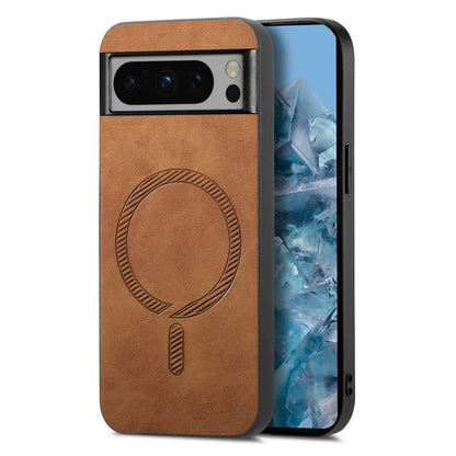 For Google Pixel 9 Pro XL Retro Magsafe Magnetic PU Back Cover Phone Case(Brown) by buy2fix