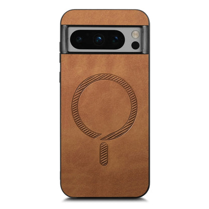 For Google Pixel 9 Pro XL Retro Magsafe Magnetic PU Back Cover Phone Case(Brown) by buy2fix