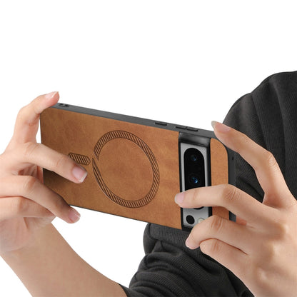 For Google Pixel 9 Pro XL Retro Magsafe Magnetic PU Back Cover Phone Case(Brown) by buy2fix