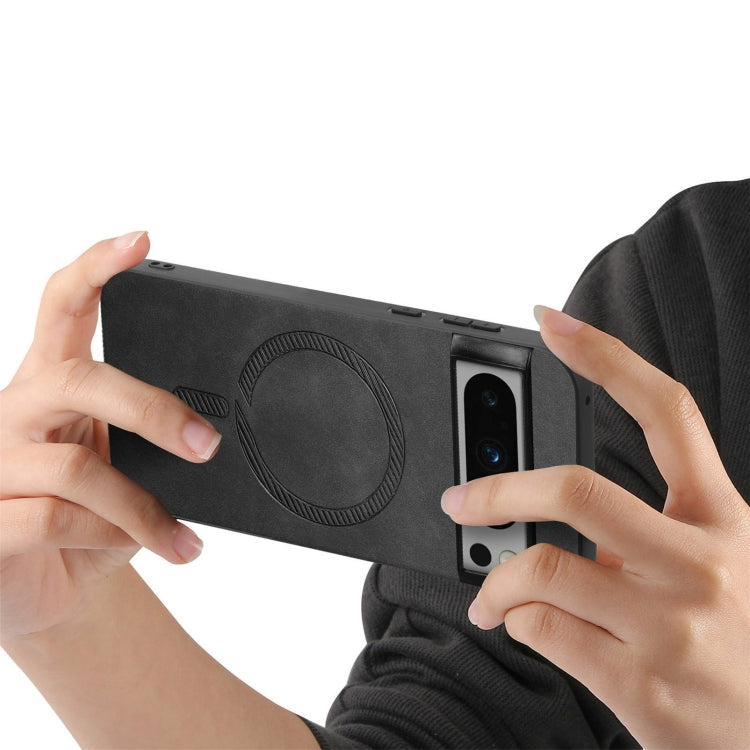 For Google Pixel 9 Pro XL Retro Magsafe Magnetic PU Back Cover Phone Case(Black) by buy2fix
