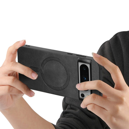 For Google Pixel 9 Pro XL Retro Magsafe Magnetic PU Back Cover Phone Case(Black) by buy2fix