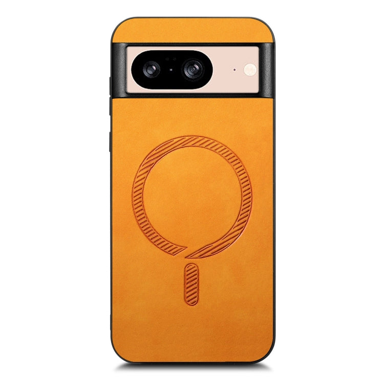 For Google Pixel 9 / 9 Pro Retro Magsafe Magnetic PU Back Cover Phone Case(Yellow) by buy2fix