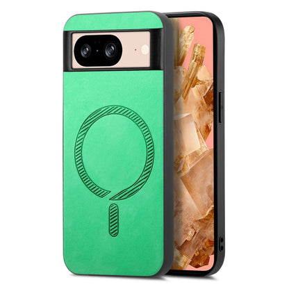 For Google Pixel 9 / 9 Pro Retro Magsafe Magnetic PU Back Cover Phone Case(Green) by buy2fix
