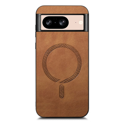 For Google Pixel 9 / 9 Pro Retro Magsafe Magnetic PU Back Cover Phone Case(Brown) by buy2fix