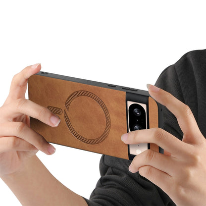 For Google Pixel 9 / 9 Pro Retro Magsafe Magnetic PU Back Cover Phone Case(Brown) by buy2fix