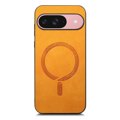 For Google Pixel 10 Retro Magsafe Magnetic PU Back Cover Phone Case(Yellow) - Google Cases by buy2fix | Online Shopping UK | buy2fix