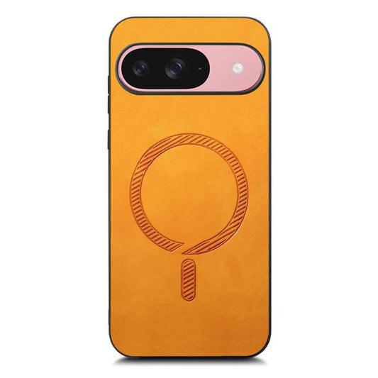 For Google Pixel 10 Retro Magsafe Magnetic PU Back Cover Phone Case(Yellow) - Google Cases by buy2fix | Online Shopping UK | buy2fix