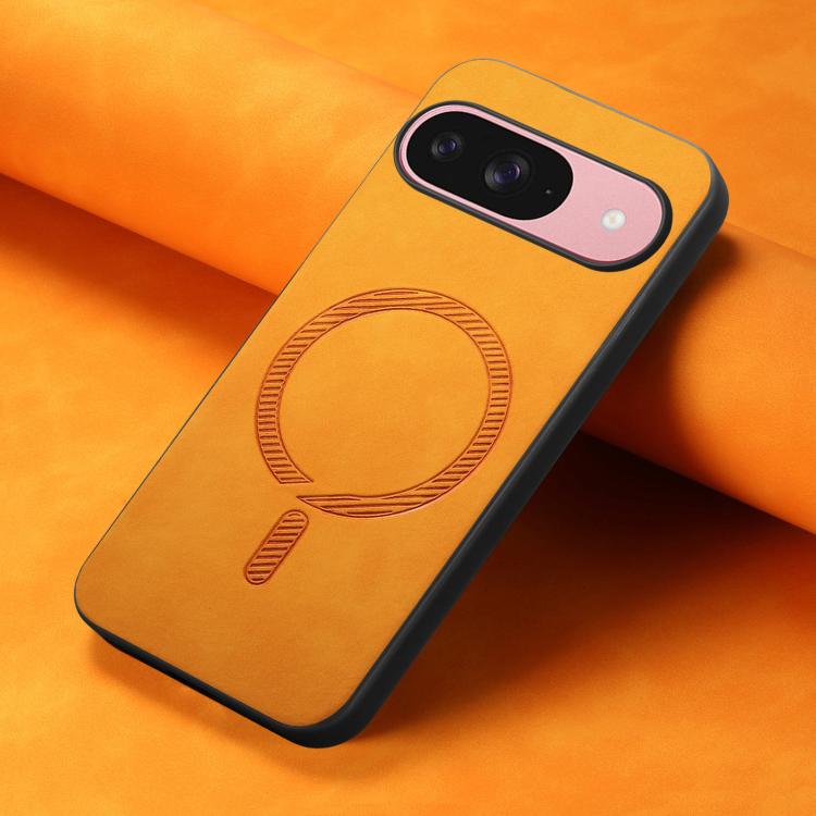 For Google Pixel 10 Retro Magsafe Magnetic PU Back Cover Phone Case(Yellow) - Google Cases by buy2fix | Online Shopping UK | buy2fix