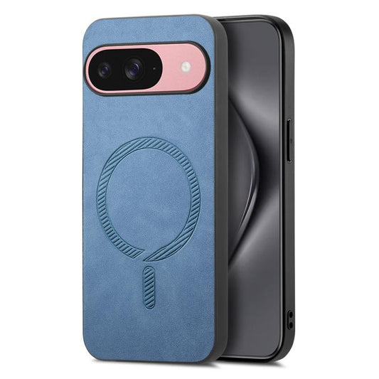 For Google Pixel 10 Retro Magsafe Magnetic PU Back Cover Phone Case(Blue) - Google Cases by buy2fix | Online Shopping UK | buy2fix