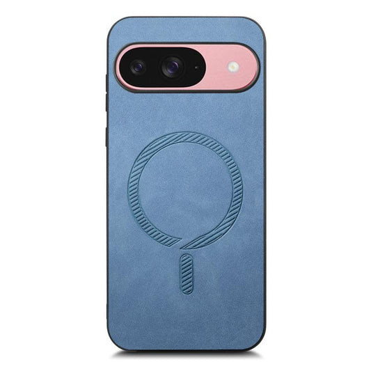 For Google Pixel 10 Retro Magsafe Magnetic PU Back Cover Phone Case(Blue) - Google Cases by buy2fix | Online Shopping UK | buy2fix