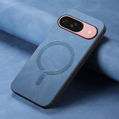 For Google Pixel 10 Retro Magsafe Magnetic PU Back Cover Phone Case(Blue) - Google Cases by buy2fix | Online Shopping UK | buy2fix