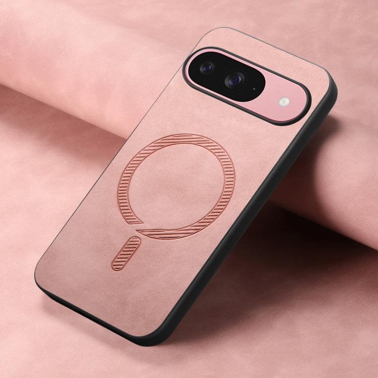 For Google Pixel 10 Retro Magsafe Magnetic PU Back Cover Phone Case(Pink) - Google Cases by buy2fix | Online Shopping UK | buy2fix