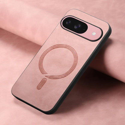 For Google Pixel 10 Retro Magsafe Magnetic PU Back Cover Phone Case(Pink) - Google Cases by buy2fix | Online Shopping UK | buy2fix